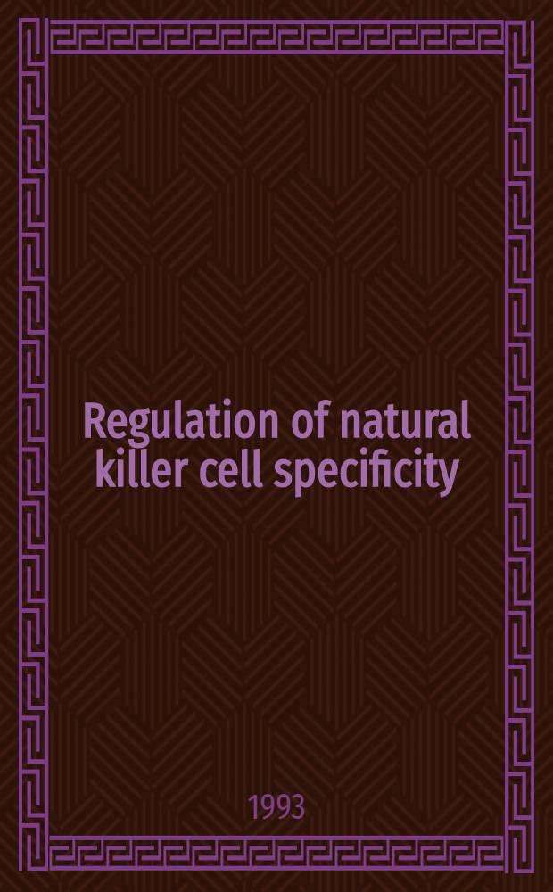 Regulation of natural killer cell specificity : Studies of MHC class 1 transgenic a. Β -microglobulin gene deletion mice : Akad. avh