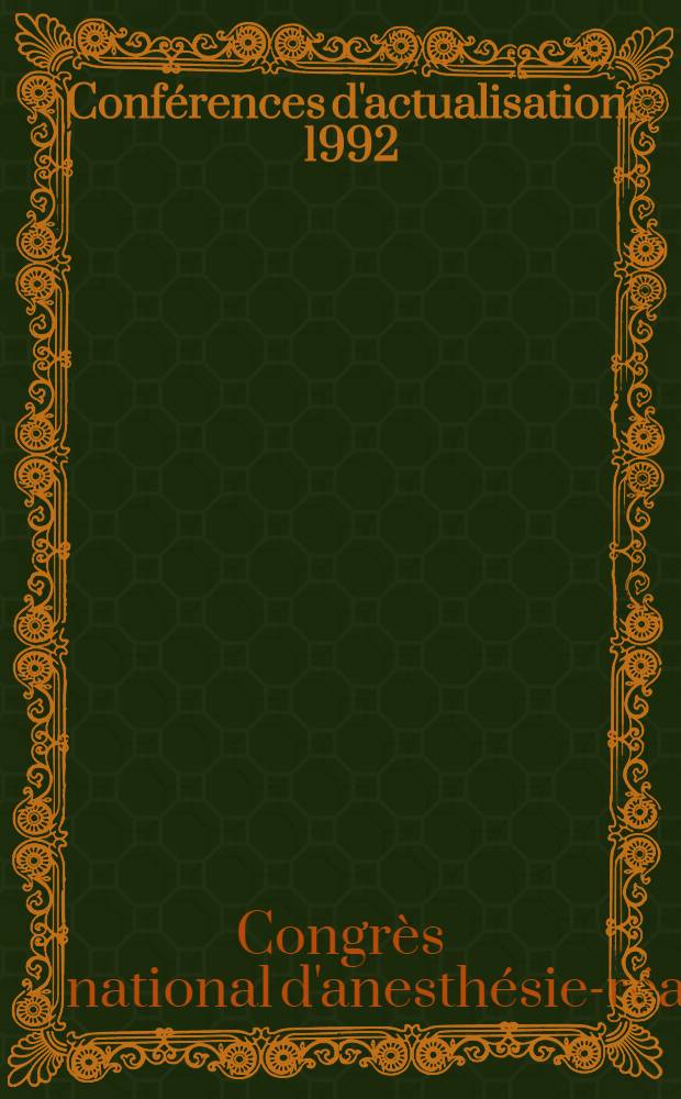 Conf&eacute;rences d'actualisation, 1992