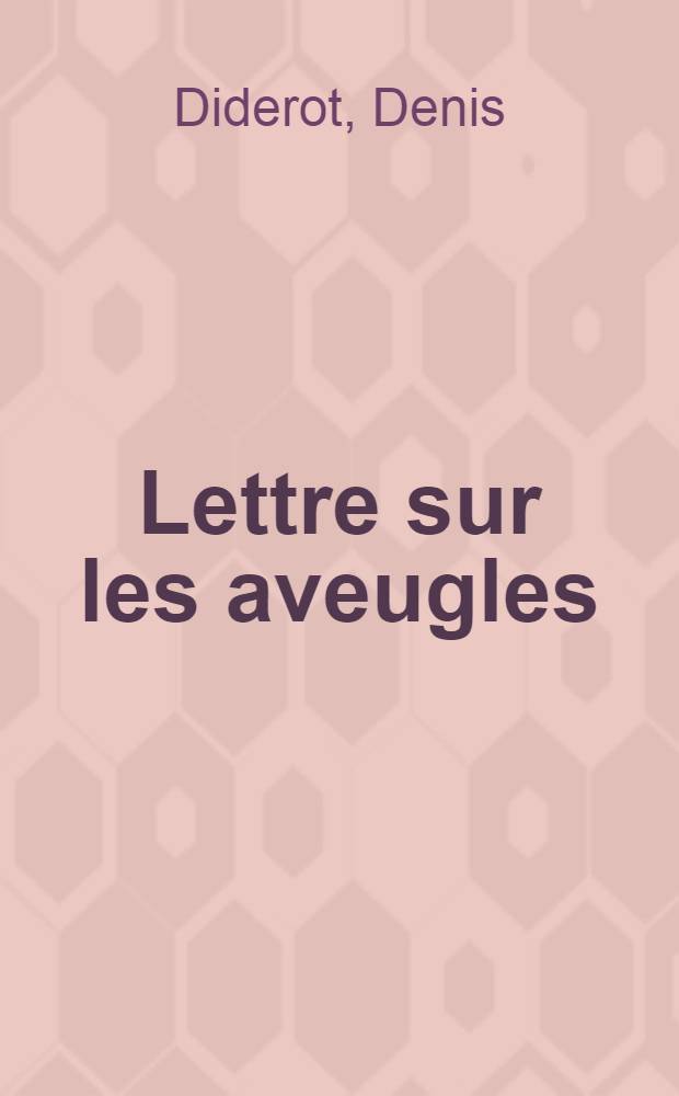 Lettre sur les aveugles