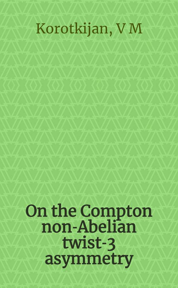 On the Compton non-Abelian twist-3 asymmetry