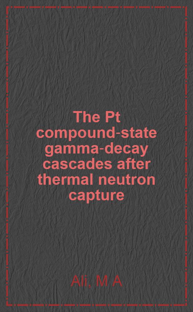 The Pt compound-state gamma-decay cascades after thermal neutron capture