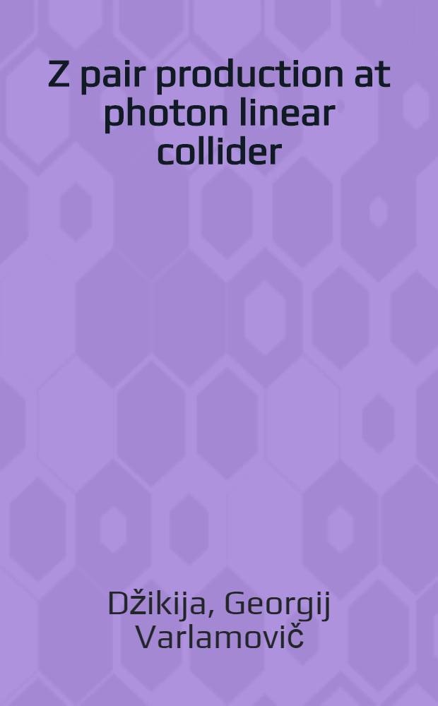Z pair production at photon linear collider