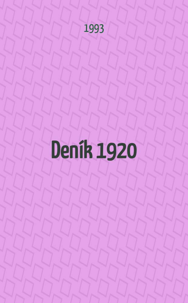 Deník 1920