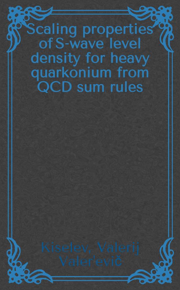 Scaling properties of S-wave level density for heavy quarkonium from QCD sum rules