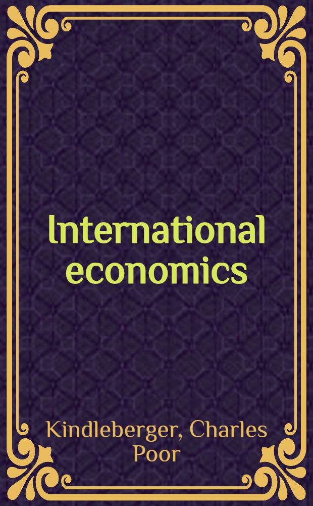 International economics = Международная экономическая связь.