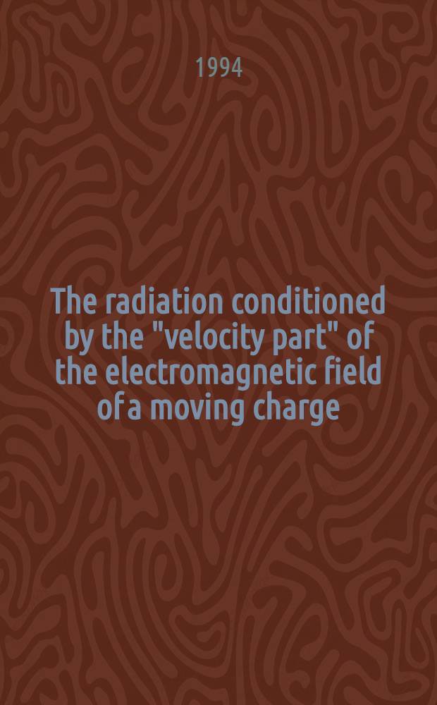 The radiation conditioned by the "velocity part" of the electromagnetic field of a moving charge