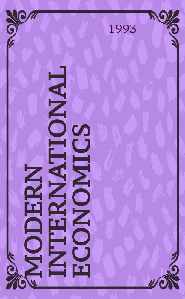 Modern international economics