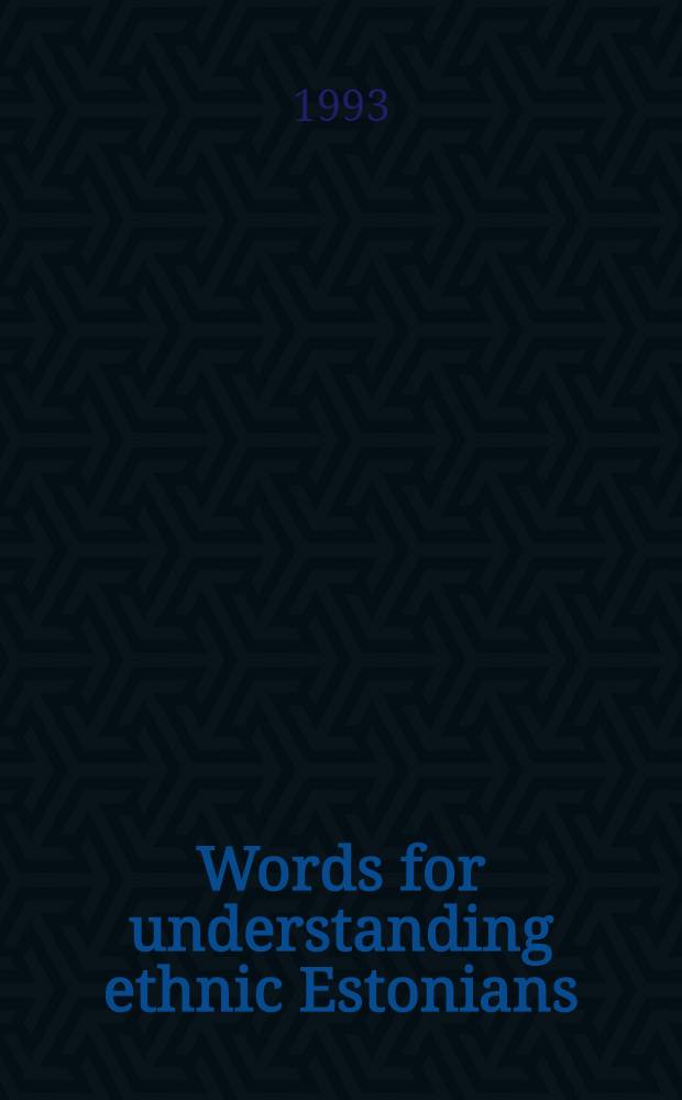 Words for understanding ethnic Estonians