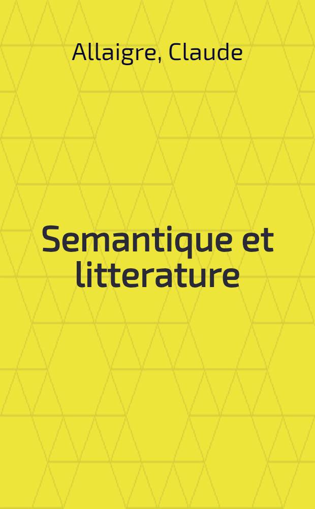 Semantique et litterature: Le "Retrato de la Loçana Andaluza" de Francisco Delicado = Семантика и литература..