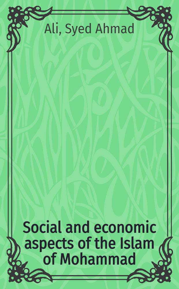 Social and economic aspects of the Islam of Mohammad