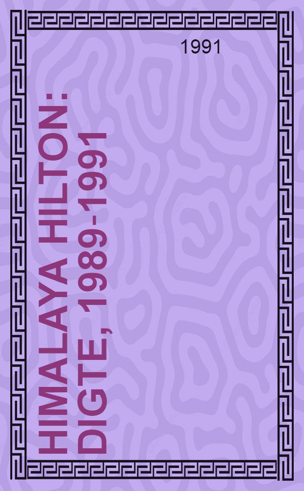 Himalaya Hilton : Digte ,1989-1991