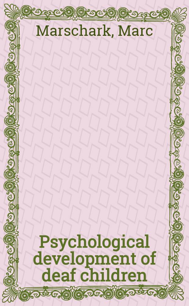 Psychological development of deaf children