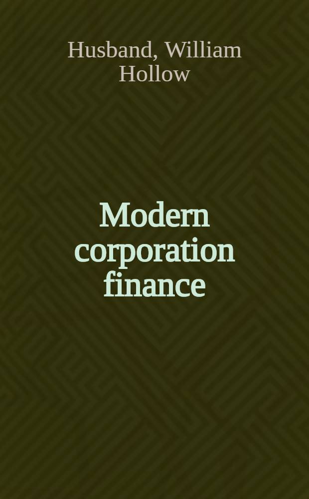 Modern corporation finance
