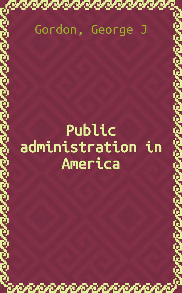 Public administration in America