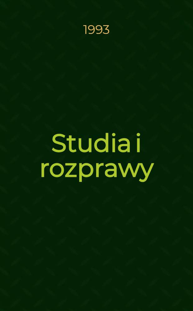 Studia i rozprawy