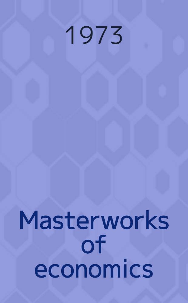 Masterworks of economics