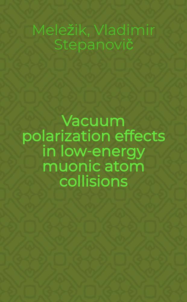 Vacuum polarization effects in low-energy muonic atom collisions