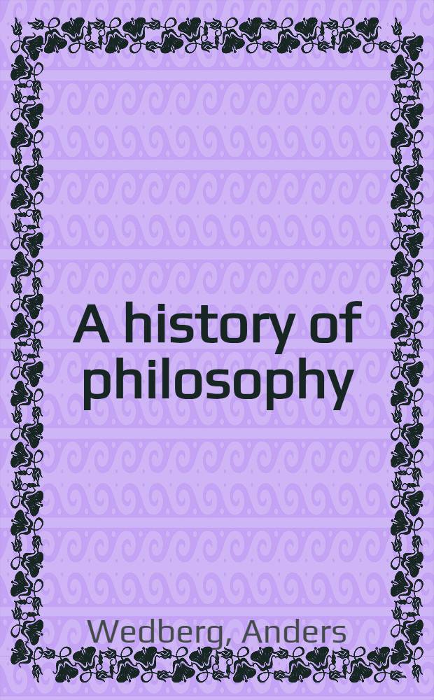 A history of philosophy