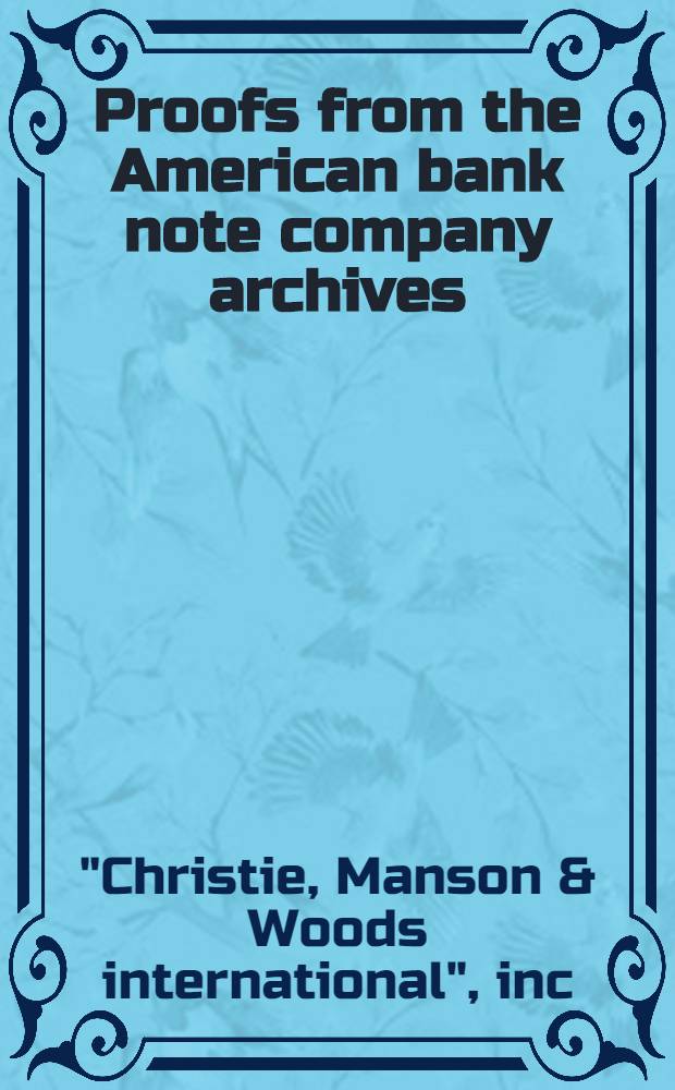 Proofs from the American bank note company archives : A cat. of publ. auction, New York, Sept. 28, 1988 = 11 международный конгресс фонетических наук.