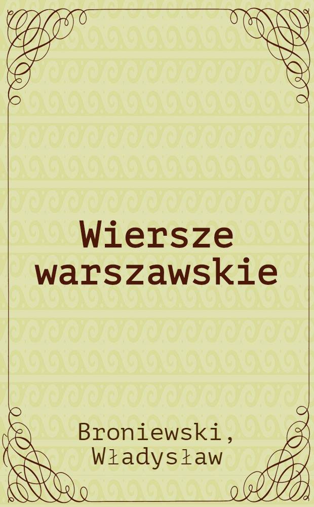 Wiersze warszawskie