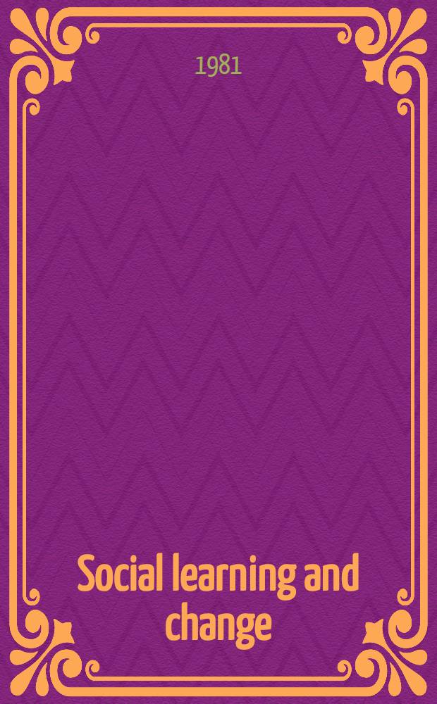 Social learning and change : A cognitive approach to human services = Социальное обучение и изменения. Когнитивный подход к гуманитарным службам.