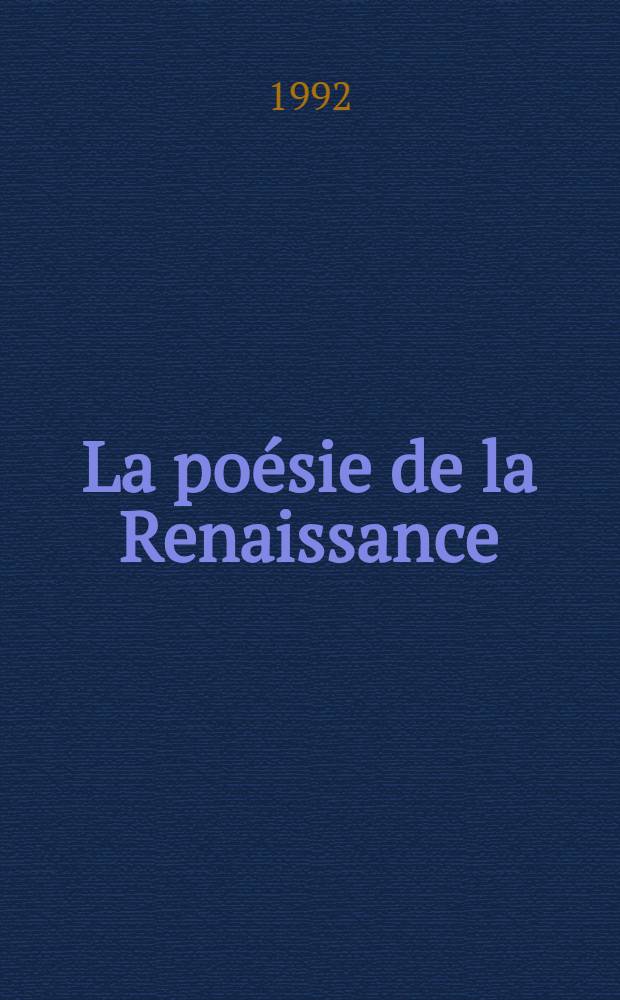 La poésie de la Renaissance