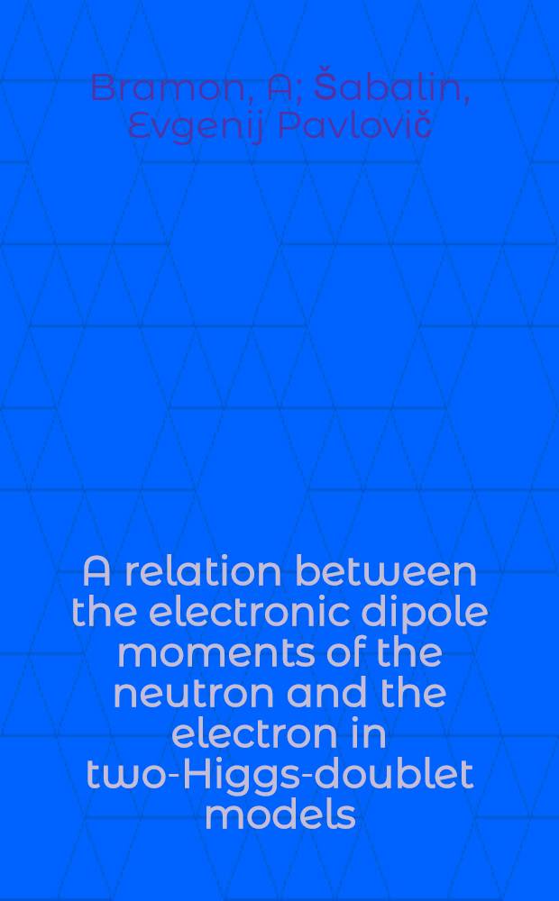 A relation between the electronic dipole moments of the neutron and the electron in two-Higgs-doublet models