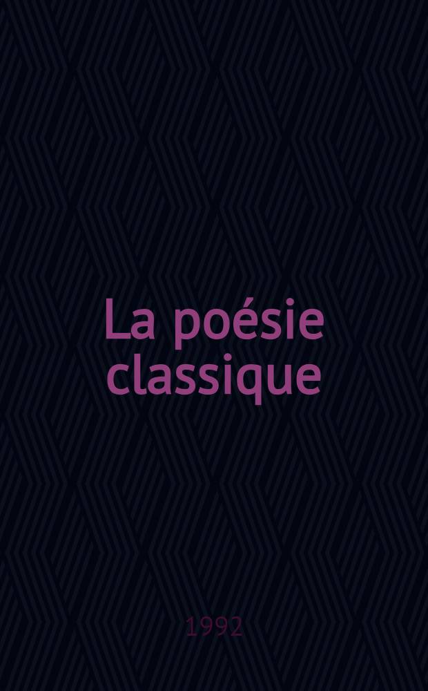 La poésie classique