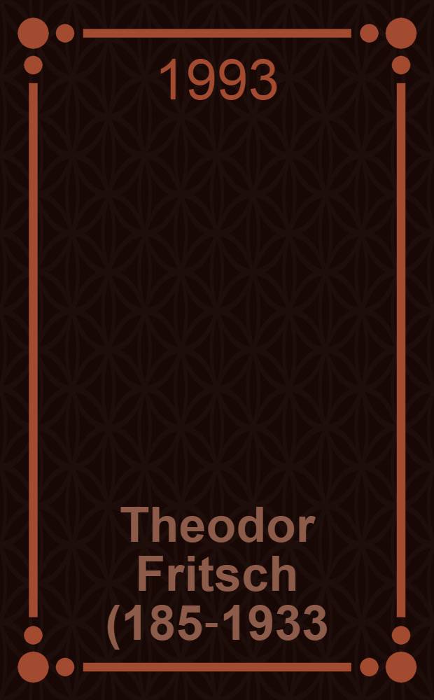 Theodor Fritsch ( 1852- 1933 ) und die Zeitschrift " Hammer " : Inaug.-Diss = Теодор Фрич(1852-1933) и журнал "Молот"..
