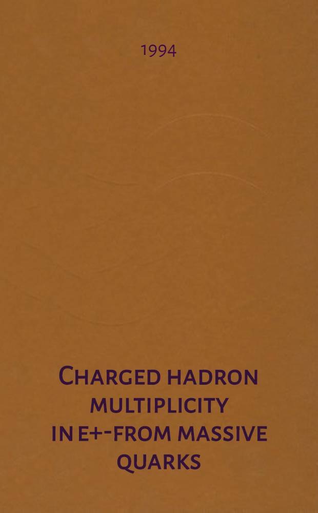 Charged hadron multiplicity in e+e- from massive quarks : Talk at the Conf. QCD 94, Montpellier, France, 7-13 July, 1994