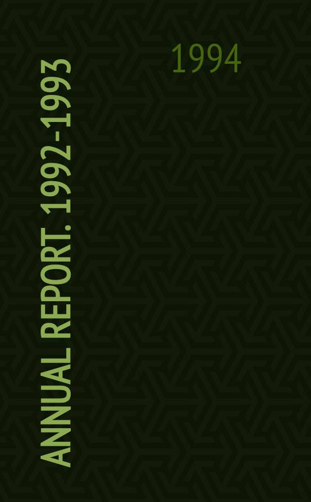 Annual report. 1992-1993
