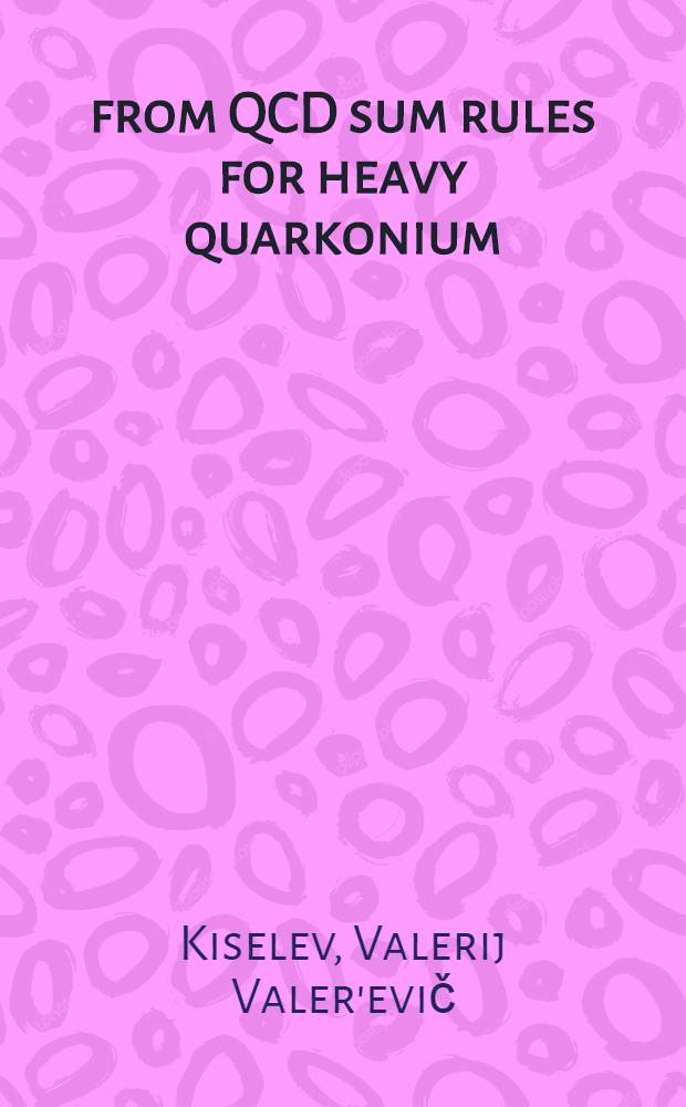 from QCD sum rules for heavy quarkonium