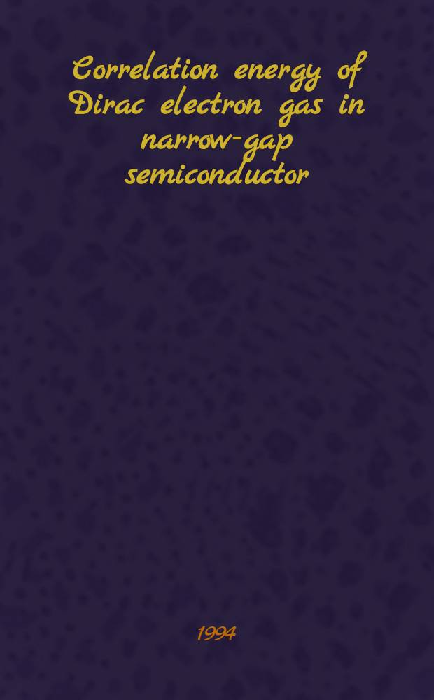 Correlation energy of Dirac electron gas in narrow-gap semiconductor