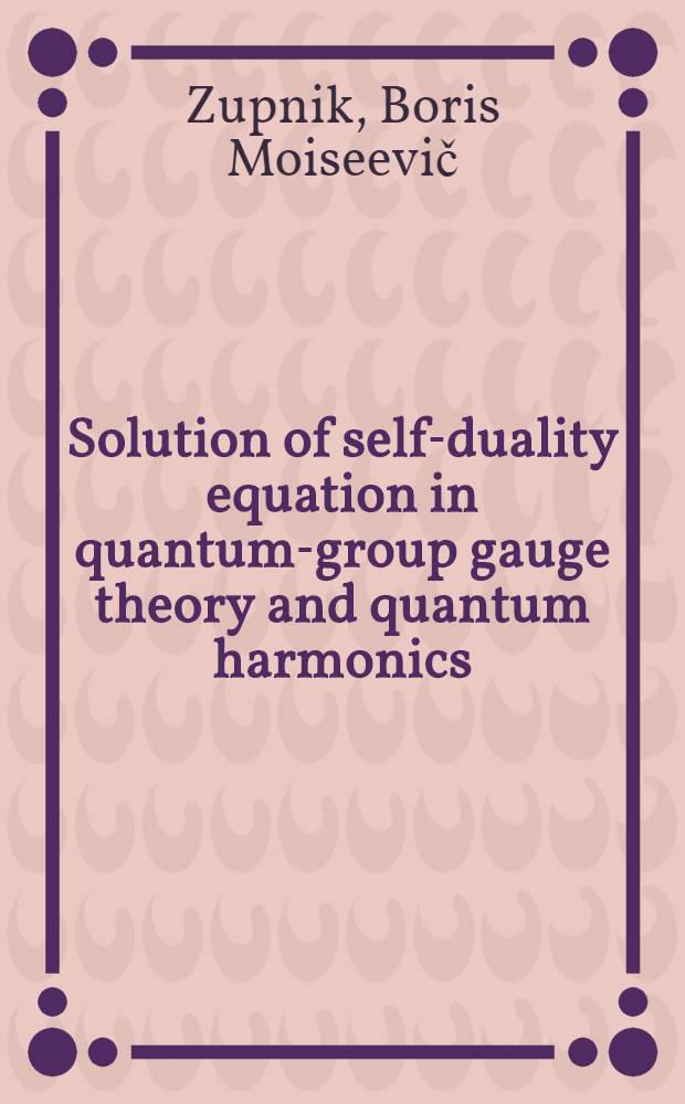 Solution of self-duality equation in quantum-group gauge theory and quantum harmonics