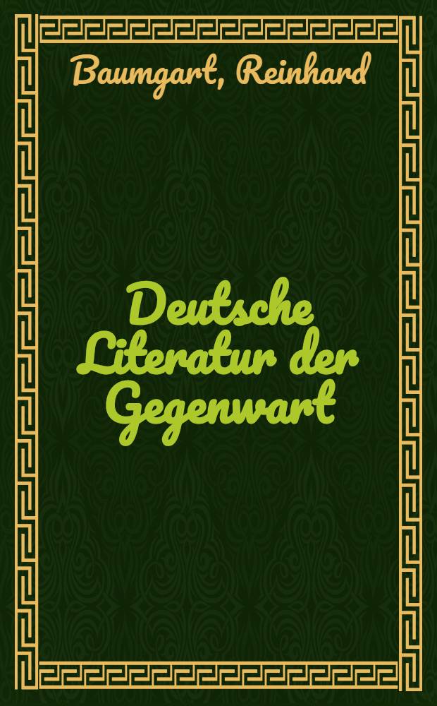 Deutsche Literatur der Gegenwart : Kritiken - Essays- Kommentare = Немецкая литература сегодня.