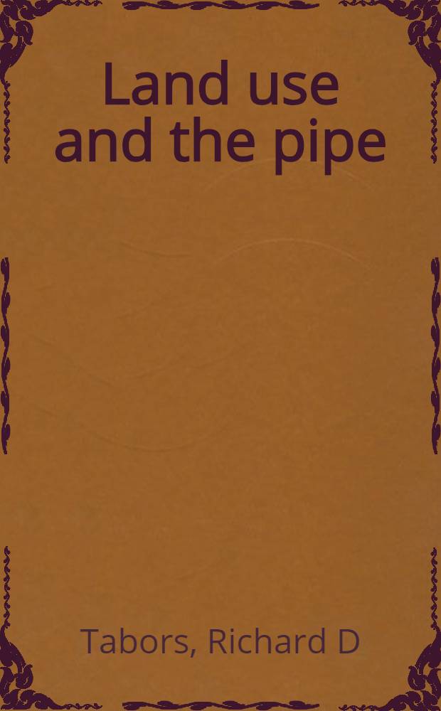 Land use and the pipe : Planning for sewerage = Землепользование и трубы.