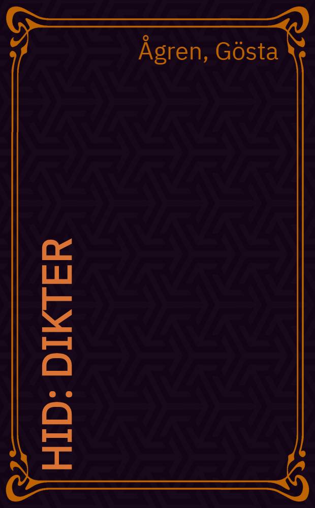 Hid : Dikter
