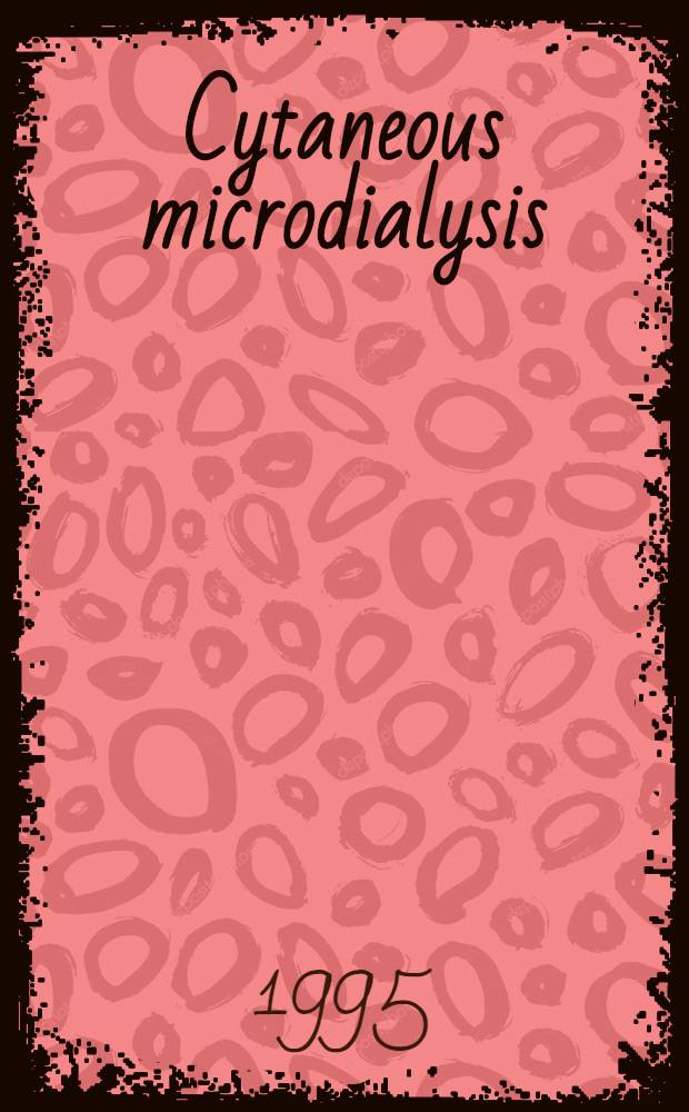 Cytaneous microdialysis : A technique for human in vivo sampling : Akad. avh = Кожный микродиализ. Техника отбора проб in vivo для человека. Дис..