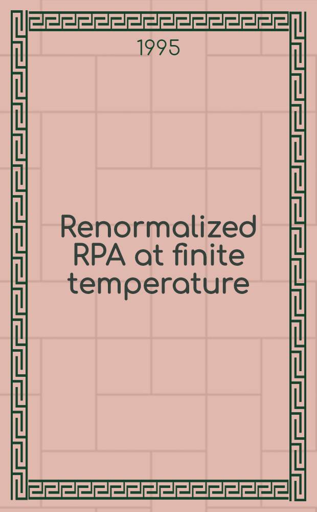 Renormalized RPA at finite temperature