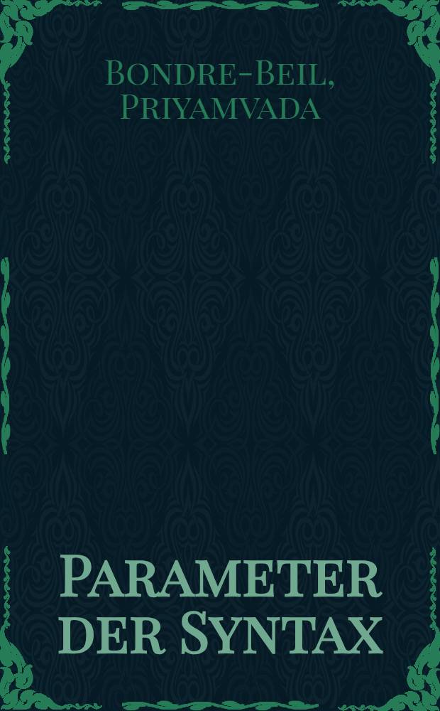 Parameter der Syntax = Параметры синтаксиса.