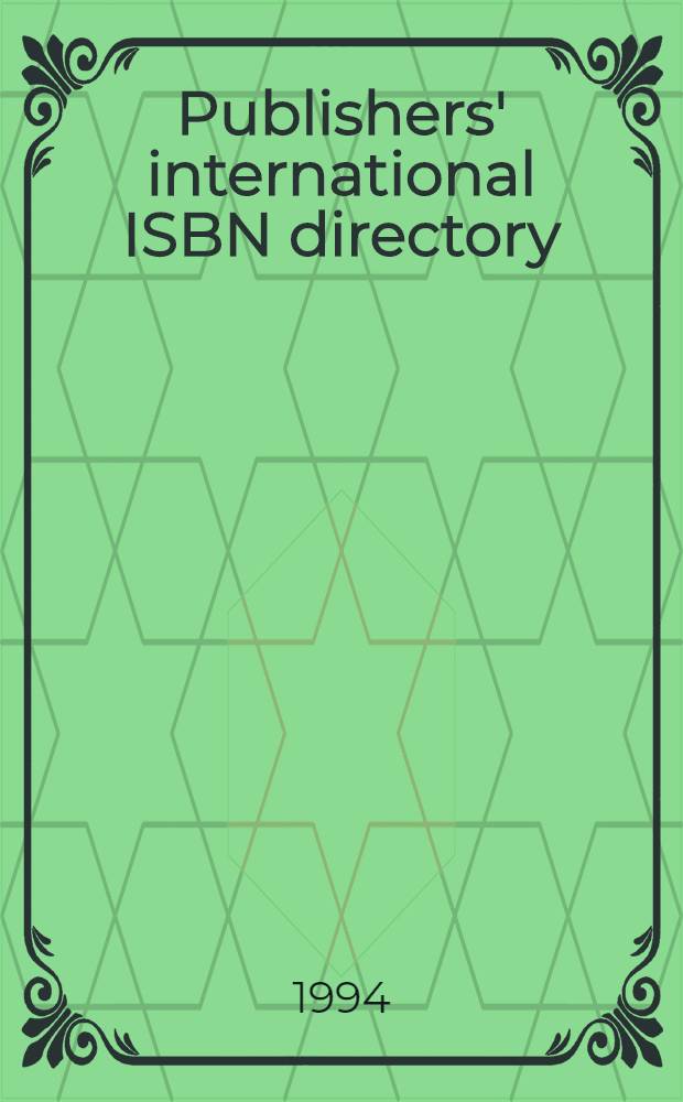 Publishers' international ISBN directory = Справочник международных издательств.
