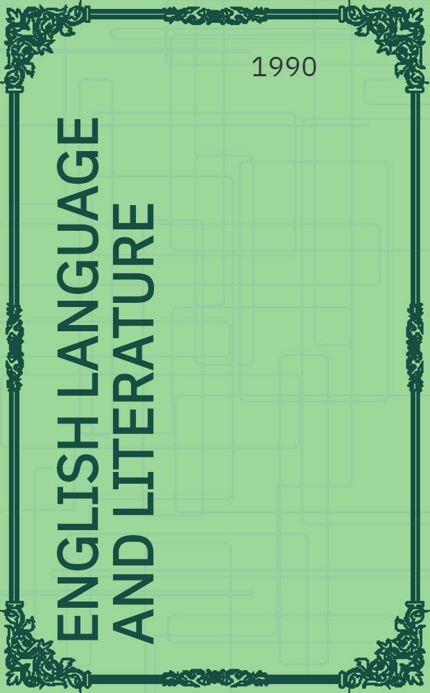 English language and literature : positions & dispositions : Festschrift zum 25 jährigen Bestehen des Inst. für Anglistik u. Amerikanistik der Univ. Salzburg