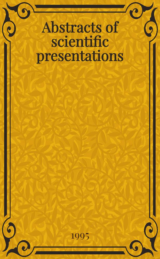Abstracts of scientific presentations