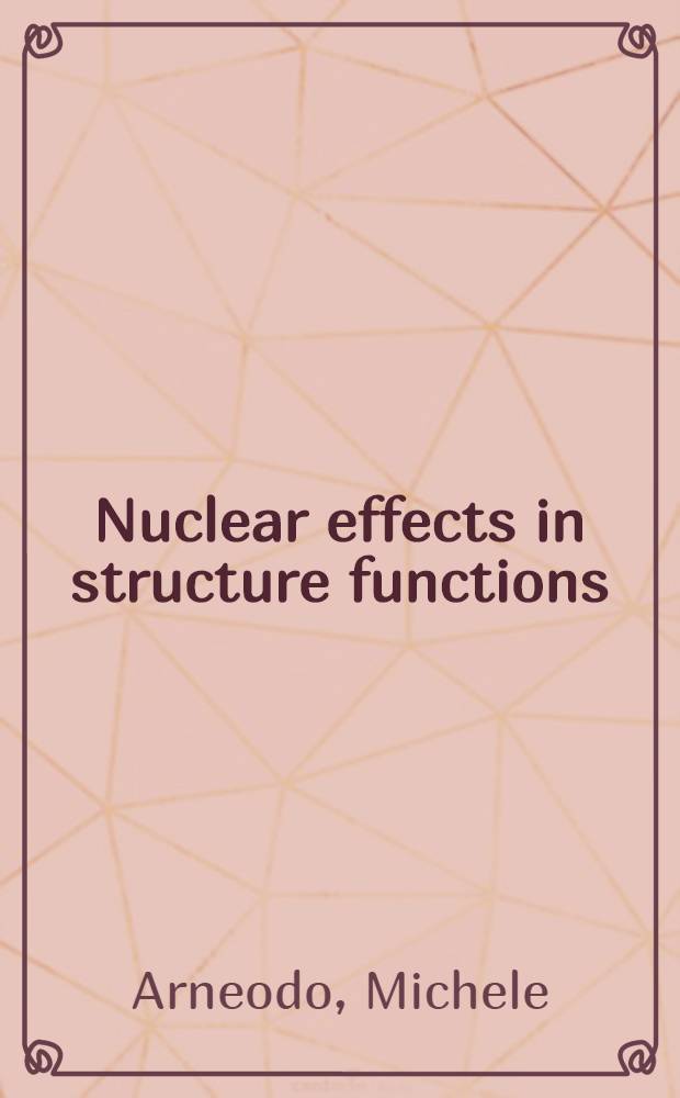 Nuclear effects in structure functions