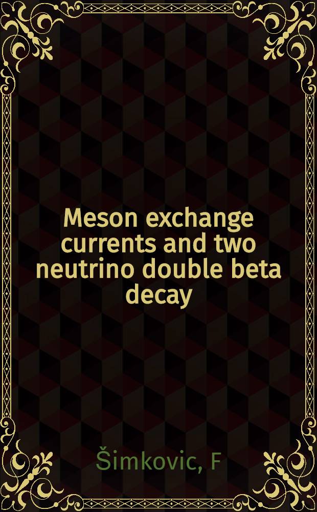 Meson exchange currents and two neutrino double beta decay