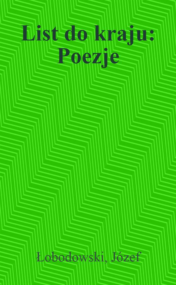 List do kraju : Poezje