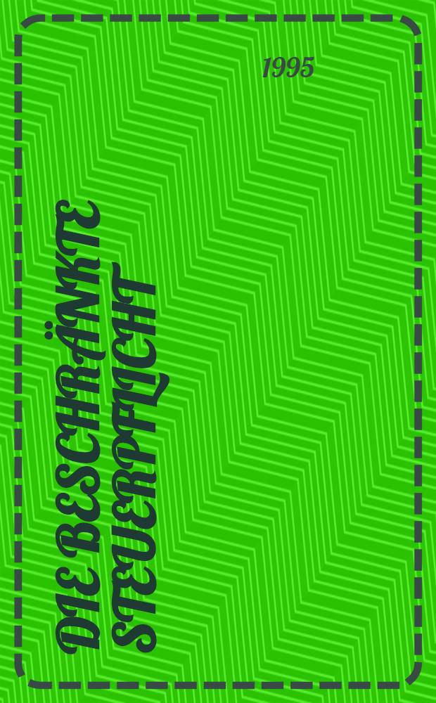Die beschränkte Steuerpflicht : Rechtfertigung u. Systematik : Inaug.-Diss = Ограничение налоговой повинности.