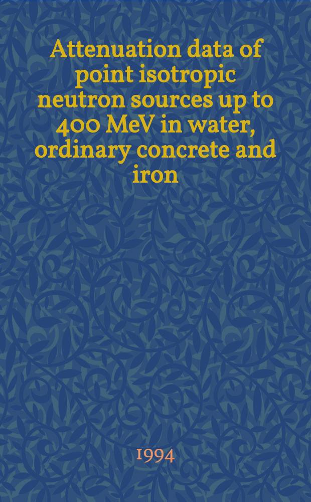 Attenuation data of point isotropic neutron sources up to 400 MeV in water, ordinary concrete and iron