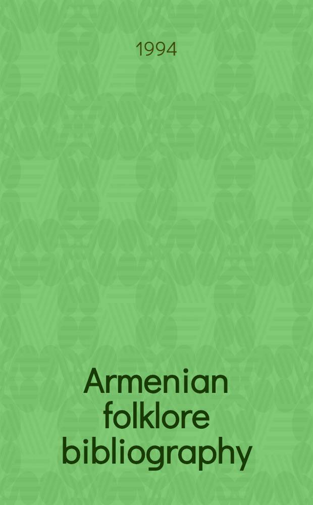 Armenian folklore bibliography
