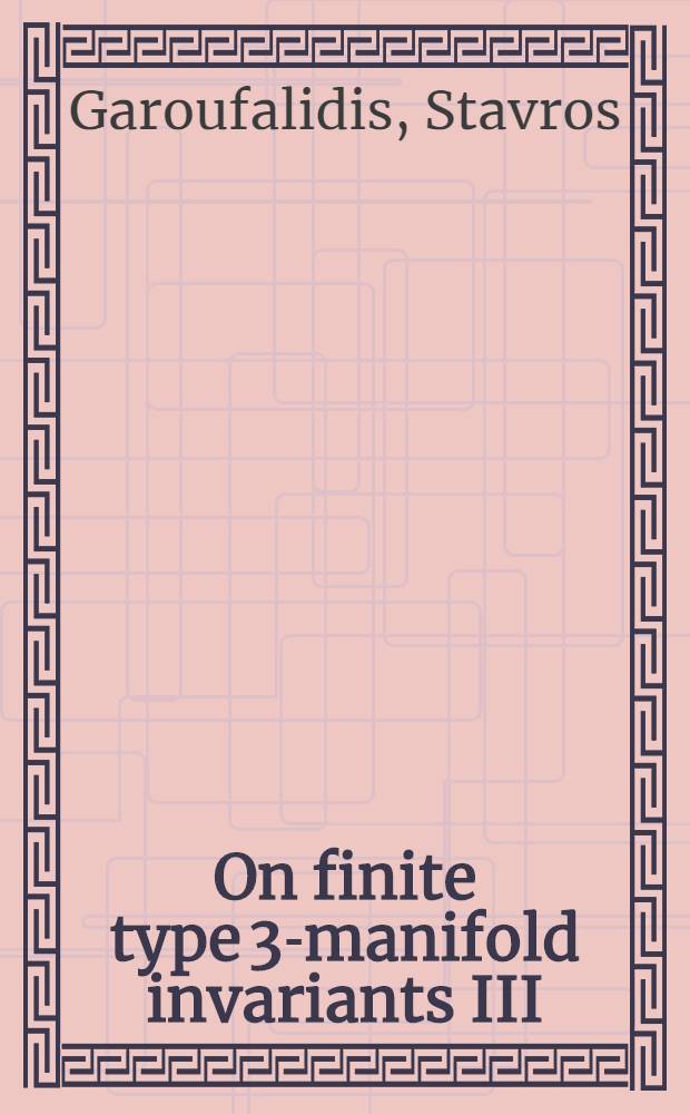 On finite type 3-manifold invariants III : Manifold weight systems